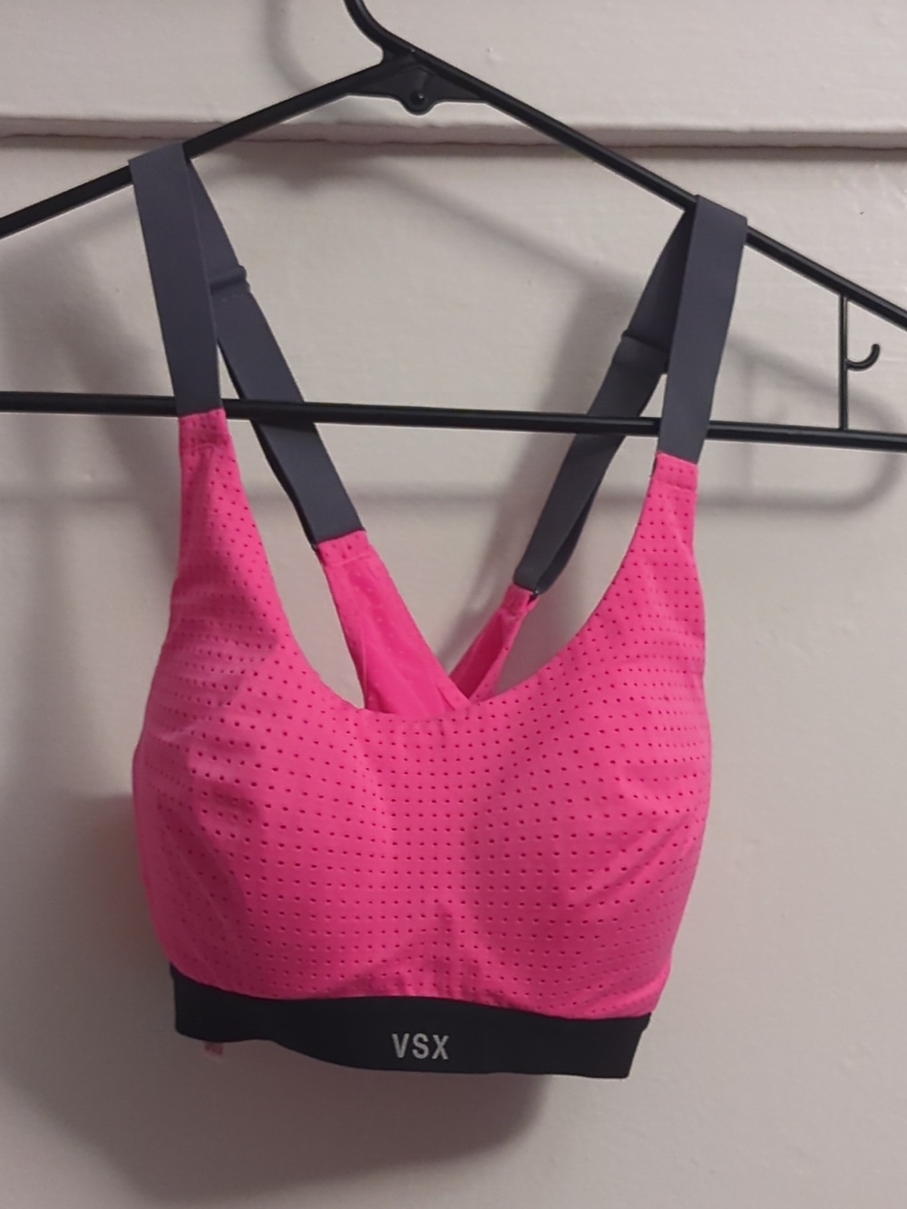 VSX Hot Pink Sports Bra with Charcoal Straps